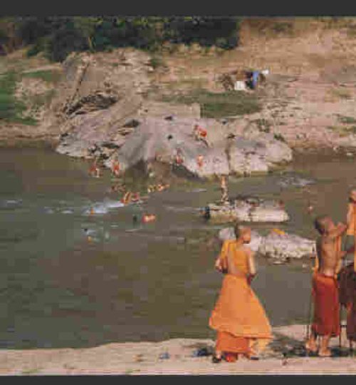 Monks bath on NamKhan river